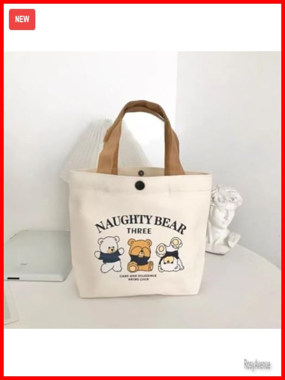 Canvas Lunch Bag Cute Cartoon Mini Tote Travel